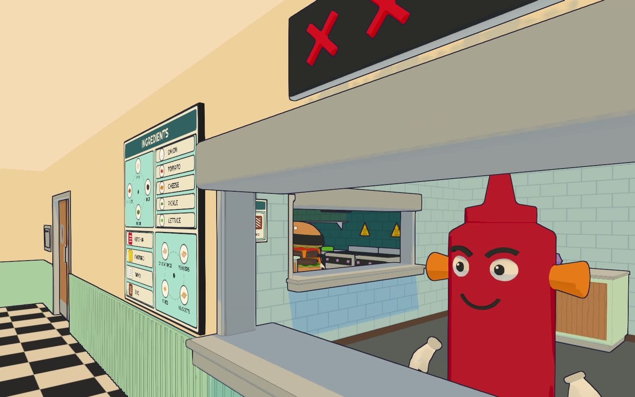 The Apprentice grins through the station window while two strikes glow on the board above